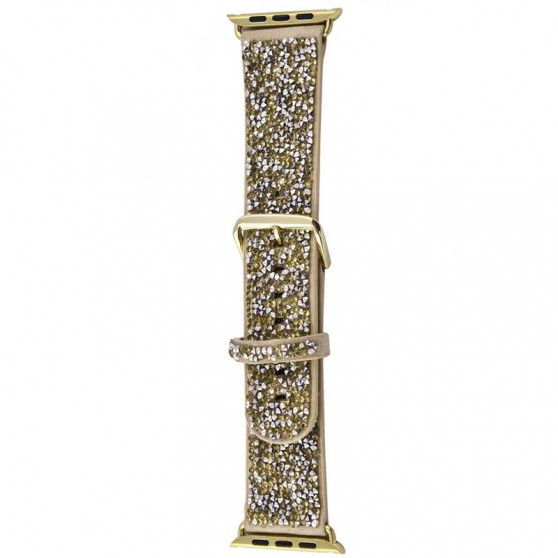 Ремешок Bling World Rock Diamond для Apple Watch 42(ser.1-3)/44/45/46/49mm Золотой