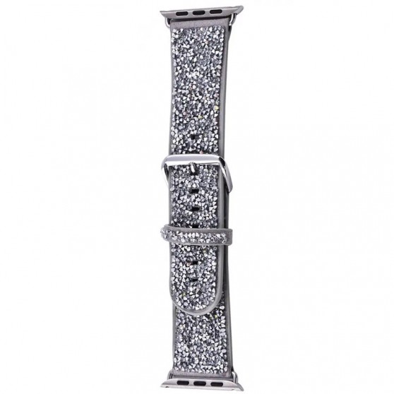 Ремешок Bling World Rock Diamond для Apple Watch 42(ser.1-3)/44/45/46/49mm Серебряный