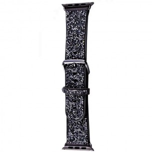 Ремешок Bling World Rock Diamond для Apple Watch 42(ser.1-3)/44/45/46/49mm Черный
