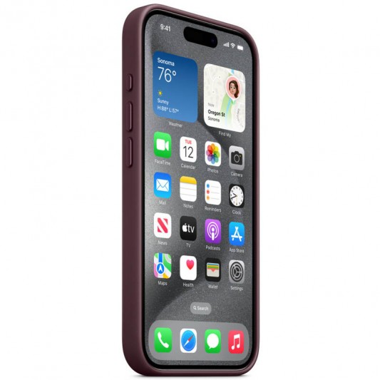Чехол FineWoven (AAA) with MagSafe для Apple iPhone 15 Pro (6.1") Mulberry - изображение 2