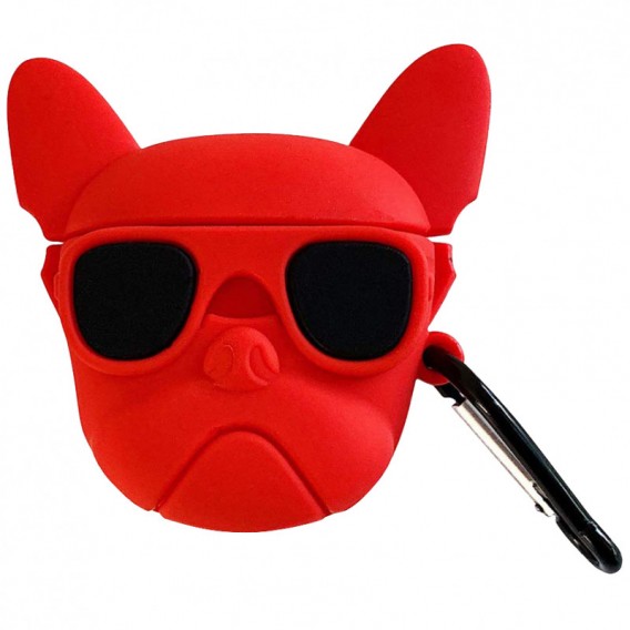 Силиконовый футляр Brand для наушников AirPods 1/2 + карабин, Karl Lagerfeld red