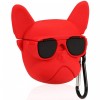 Силиконовый футляр Brand для наушников AirPods 1/2 + карабин, Karl Lagerfeld red