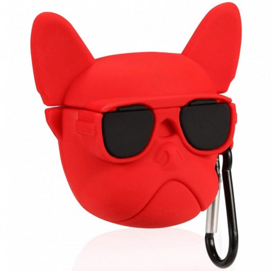 Силиконовый футляр Brand для наушников AirPods 1/2 + карабин Karl Lagerfeld red - изображение 1