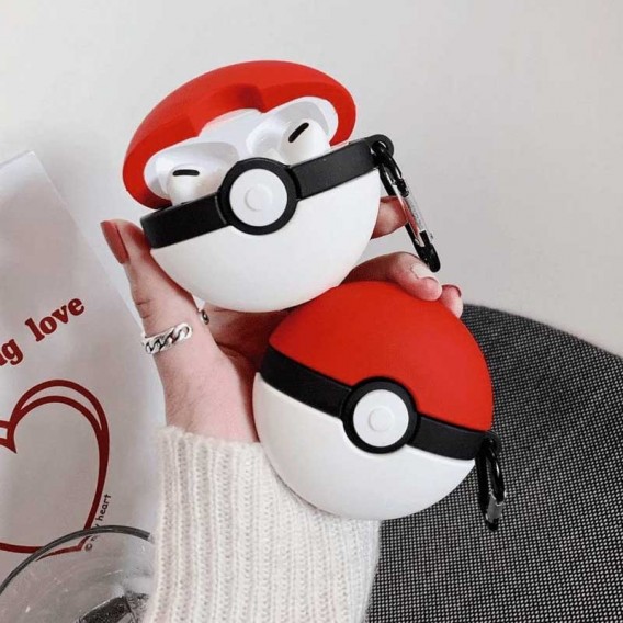 Силиконовый футляр Cartoons&Heroes для наушников AirPods Pro + карабин, Покебол