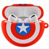 Силиконовый футляр Marvel & DC series для наушников AirPods 3 + кольцо, Капитан Америка / Красный