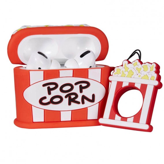Силіконовий футляр Food для навушників AirPods 3+ кільце, Поп-корн