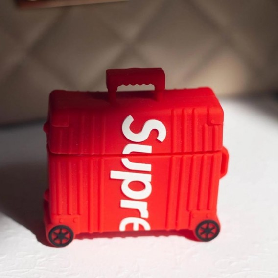 Силиконовый футляр Brand для наушников AirPods 3 + кольцо, Supreme red