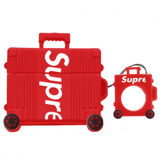 Силиконовый футляр Brand для наушников AirPods Pro + кольцо, Supreme red