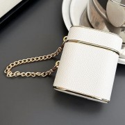 Кожаный футляр Suitcase для наушников AirPods 1/2, White