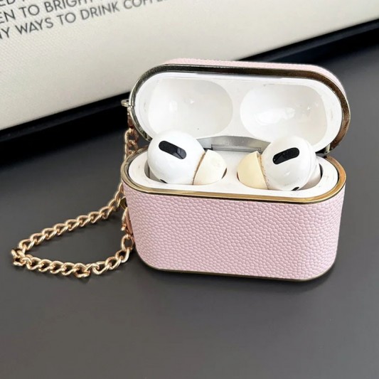 Кожаный футляр Suitcase для наушников AirPods 3 Pink - изображение 2