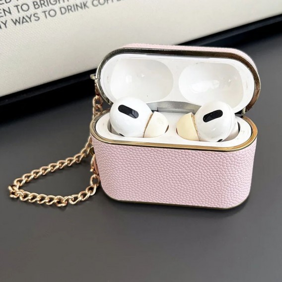 Кожаный футляр Suitcase для наушников AirPods 3, Pink