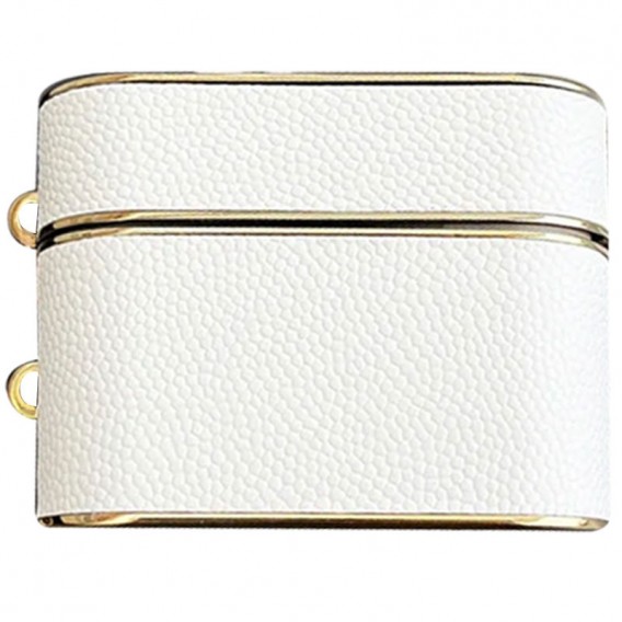 Кожаный футляр Suitcase для наушников AirPods 3, White