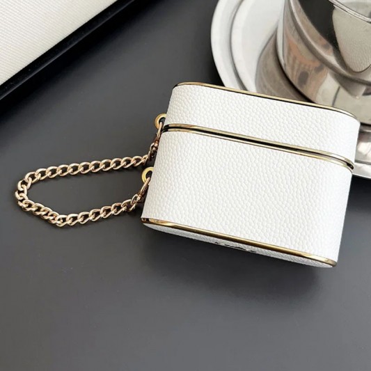 Кожаный футляр Suitcase для наушников AirPods 3 White - изображение 1
