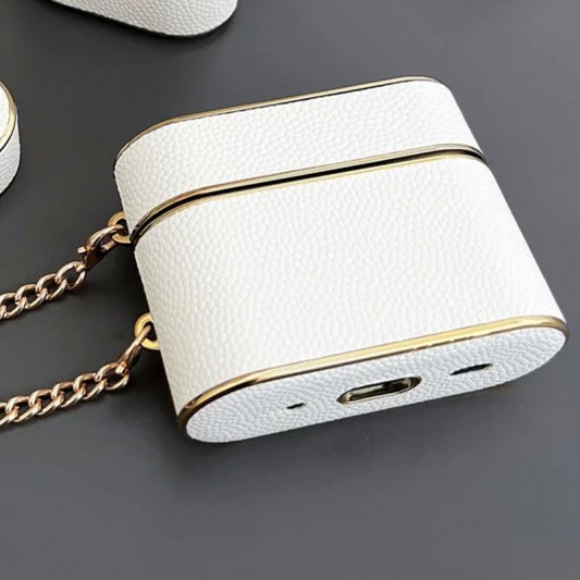 Кожаный футляр Suitcase для наушников AirPods 3 White - изображение 2