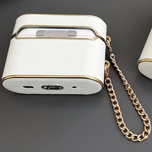 Кожаный футляр Suitcase для наушников AirPods 3 White - изображение 3