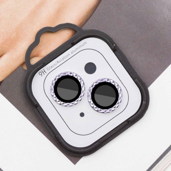 Захисне скло Metal Shine на камеру (в упак.) Apple iPhone 15 (6.1") / 15 Plus (6.7"), Блакитний / Light Blue