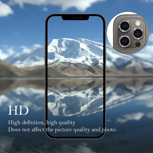 Защитное стекло Metal Shine на камеру (в упак.) для Apple iPhone 15 Pro (6.1") / 15 Pro Max (6.7"), Темно-Серый / Graphite - изображение 4