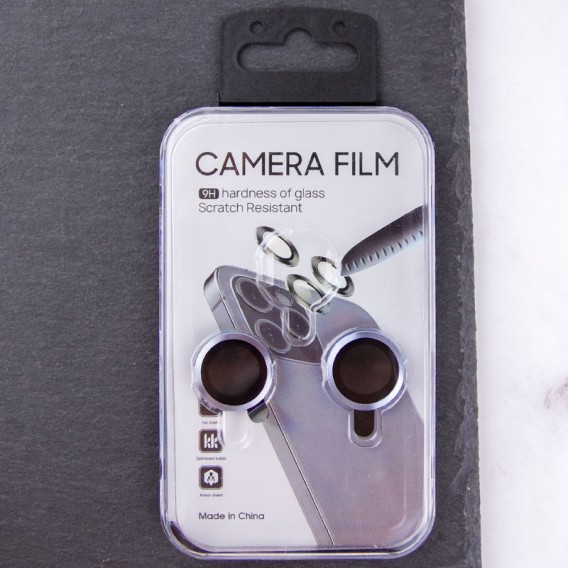 Захисне скло Metal Classic на камеру (в упак.) Apple iPhone 15 (6.1") / 15 Plus (6.7"), Блакитний / Light Blue