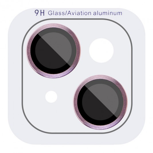Захисне скло Metal Classic на камеру (у упак.) для Apple iPhone 15 (6.1") / 15 Plus (6.7") Рожевий / Pink