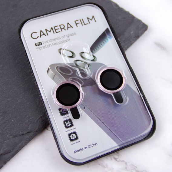 Захисне скло Metal Classic на камеру (в упак.) Apple iPhone 15 (6.1") / 15 Plus (6.7"), Рожевий / Pink