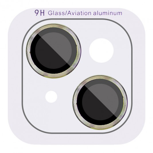 Захисне скло Metal Classic на камеру (у упак.) для Apple iPhone 15 (6.1") / 15 Plus (6.7") Салатовий / Light Green