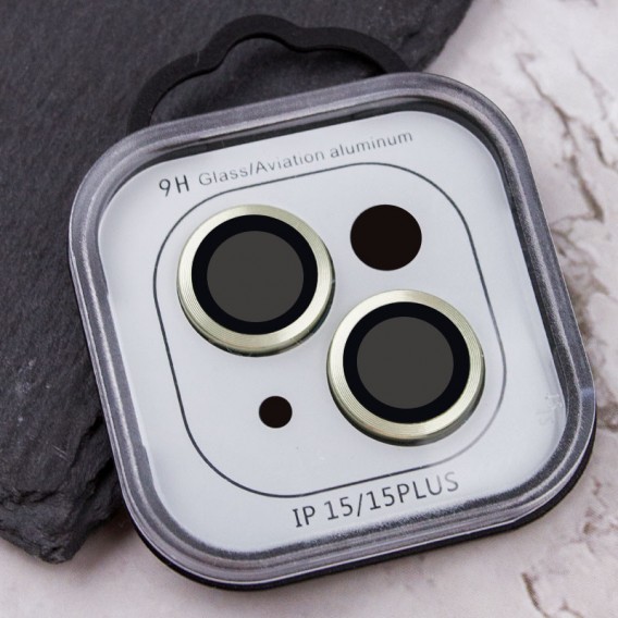 Захисне скло Metal Classic на камеру (в упак.) Apple iPhone 15 (6.1") / 15 Plus (6.7"), Салатовий / Light Green