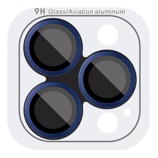 Захисне скло Metal Classic на камеру (у упак.) для Apple iPhone 15 Pro (6.1") / 15 Pro Max (6.7") Синій / Dark Blue