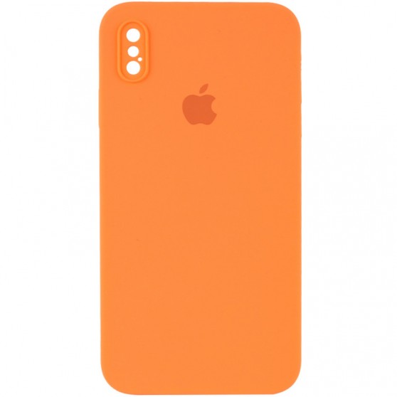 Чехол Silicone Case Square Full Camera Protective (AA) для Apple iPhone XS Max (6.5") Оранжевый / Papaya