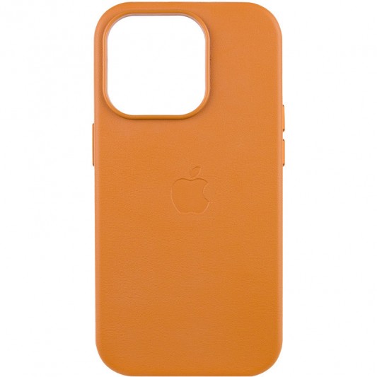Шкіряний чохол Leather Case (AAA) with MagSafe and Animation для Apple iPhone 13 Pro Max (6.7") Golden Brown