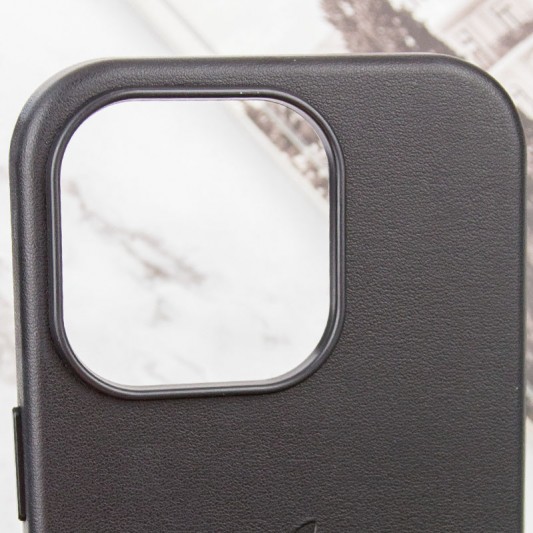 Шкіряний чохол Leather Case (AAA) with MagSafe and Animation для Apple iPhone 13 Pro Max (6.7") Midnight - зображення 7 