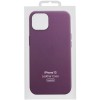Шкіряний чохол Leather Case (AAA) з MagSafe and Animation для Apple iPhone 13 (6.1"), Dark Cherry