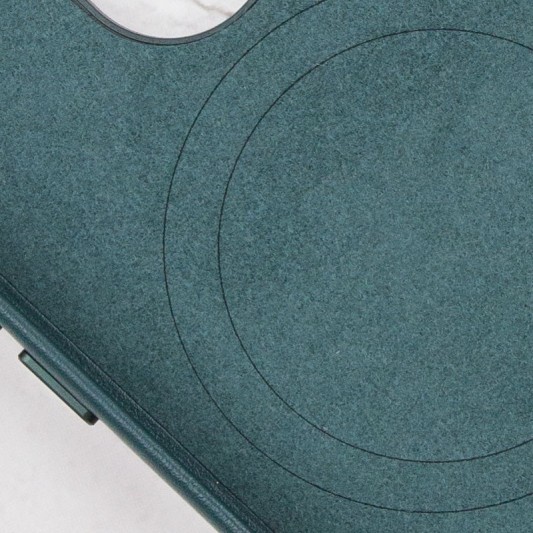 Кожаный чехол Leather Case (AAA) with MagSafe and Animation для Apple iPhone 14 Pro (6.1") Forest Green - изображение 4