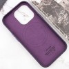 Шкіряний чохол Leather Case (AAA) з MagSafe and Animation для Apple iPhone 14 Pro (6.1"), Deep Violet