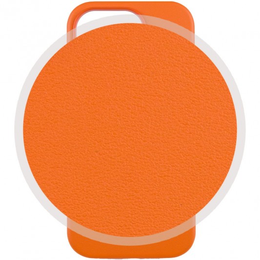 Кожаный чехол Leather Case (AAA) with MagSafe and Animation для Apple iPhone 14 Pro (6.1") Orange - изображение 1