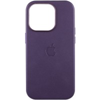 Шкіряний чохол Leather Case (AAA) with MagSafe and Animation для Apple iPhone 14 Pro Max (6.7") Deep Violet