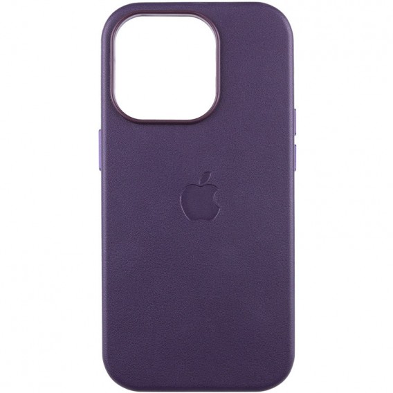 Шкіряний чохол Leather Case (AAA) з MagSafe and Animation для Apple iPhone 14 Pro Max (6.7"), Deep Violet