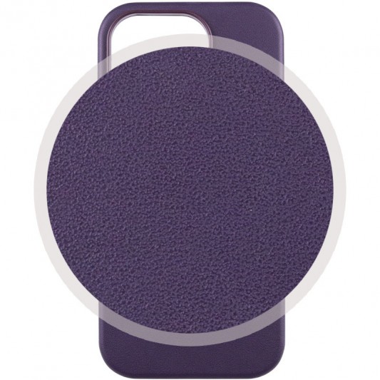 Шкіряний чохол Leather Case (AAA) with MagSafe and Animation для Apple iPhone 14 Pro Max (6.7") Deep Violet - зображення 1 