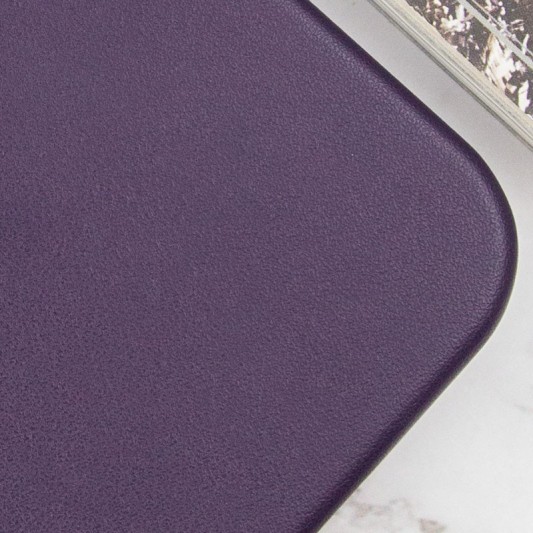 Шкіряний чохол Leather Case (AAA) with MagSafe and Animation для Apple iPhone 14 Pro Max (6.7") Deep Violet - зображення 3 