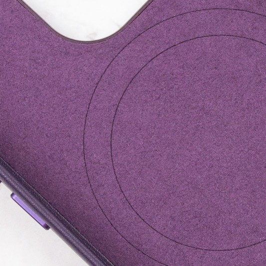 Шкіряний чохол Leather Case (AAA) with MagSafe and Animation для Apple iPhone 14 Pro Max (6.7") Deep Violet - зображення 6 