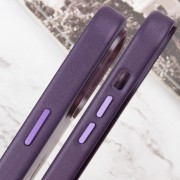 Шкіряний чохол Leather Case (AAA) з MagSafe and Animation для Apple iPhone 14 Pro Max (6.7"), Deep Violet