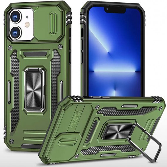 Удароміцний чохол Camshield Army Ring для Apple iPhone 11 (6.1"), Оливковий / Army Green