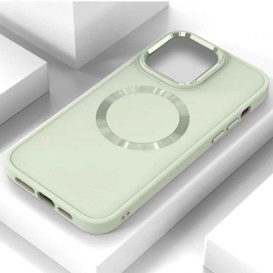 TPU чохол Bonbon Metal Style with MagSafe для Apple iPhone 14 Pro Max (6.7") Білий / White - зображення 1 