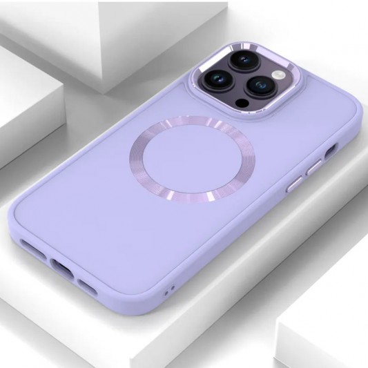 TPU чохол Bonbon Metal Style with MagSafe для Apple iPhone 14 Pro Max (6.7") Бузковий / Dasheen - зображення 1 