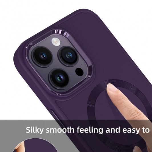 TPU чохол Bonbon Metal Style with MagSafe для Apple iPhone 14 Pro Max (6.7"), Фіолетовий / Dark Purple - зображення 3 