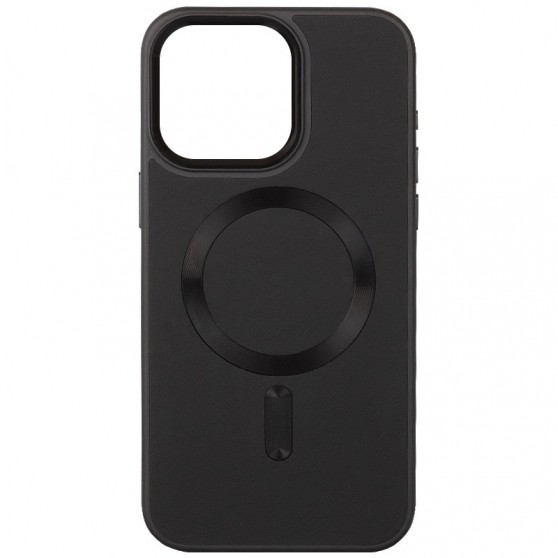 Кожаный чехол Bonbon Leather Metal Style with MagSafe для Apple iPhone 11 (6.1"), Черный / Black