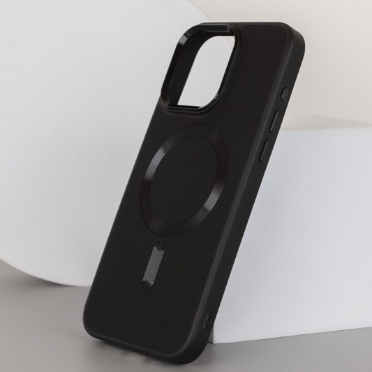Шкіряний чохол Bonbon Leather Metal Style with MagSafe для Apple iPhone 11 (6.1"), Чорний / Black - зображення 2 
