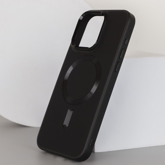 Шкіряний чохол Bonbon Leather Metal Style with MagSafe для Apple iPhone 11 (6.1"), Чорний / Black