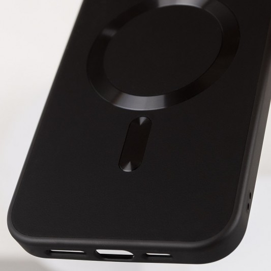 Шкіряний чохол Bonbon Leather Metal Style with MagSafe для Apple iPhone 11 (6.1"), Чорний / Black - зображення 3 