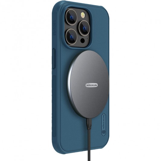 Чехол Nillkin Matte Magnetic Pro для Apple iPhone 15 Pro (6.1") Синий / Blue - изображение 5