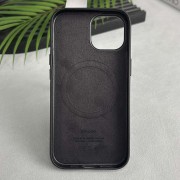 Кожаный чехол Leather Case (AAA) with MagSafe and Animation для Apple iPhone 15 Pro (6.1"), Black